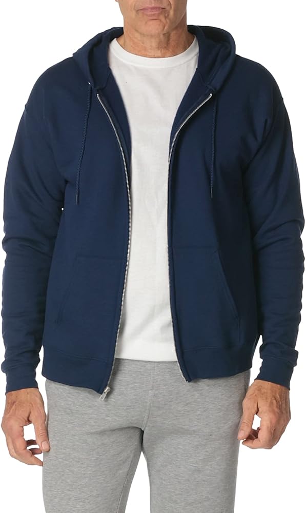 Hanes Men's Zip-up Hoodie, Ecosmart Fleece Full-zip Hoodie for Men, Hooded Sweatshirt