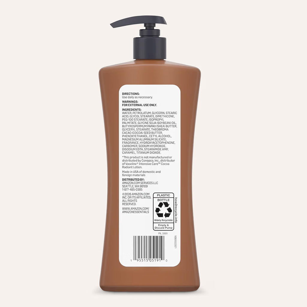 Amazon Essentials Cocoa Butter Body Lotion, Lightly Scented, 20.3 Fl Oz, Pack of 1 (Previously Amazon Basics) Amazon's Choice