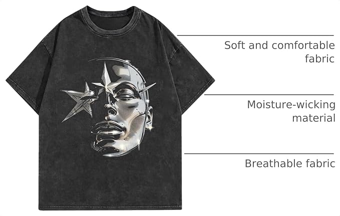 AugYew Unisex Graphic Tees Cotton Y2k Oversized Vintage Short Sleeve Tshirt | Soft Basic Casual Distressed Tops Clothes Boyfriend Gym Workout Summer