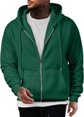 JMIERR Men's Full-Zip Fleece Hoodie Sweatshirt Premium fleece full-zip hoodie for men, soft warm fabric with ribbed cuffs hem, for fall winter casual wear