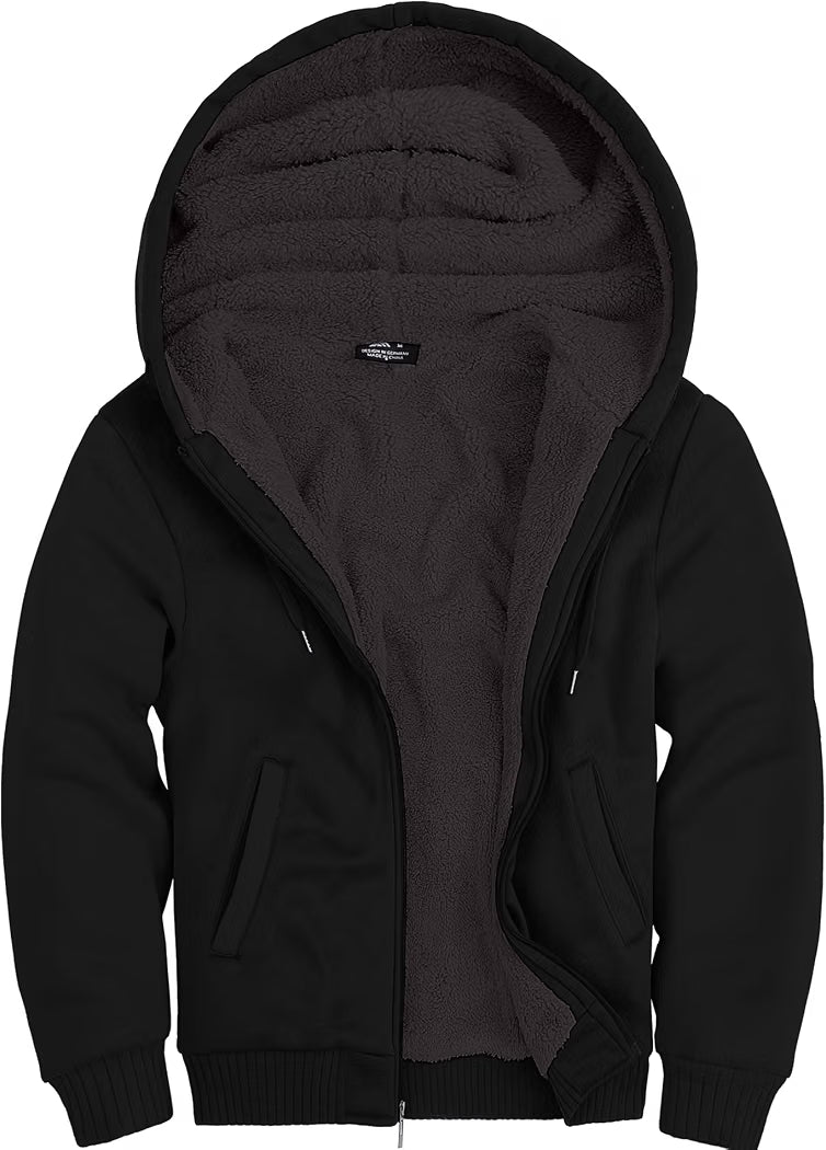 ZITY Men's Zip Up Hoodie Heavyweight Winter Sweatshirt Fleece Sherpa Lined Warm Jacket