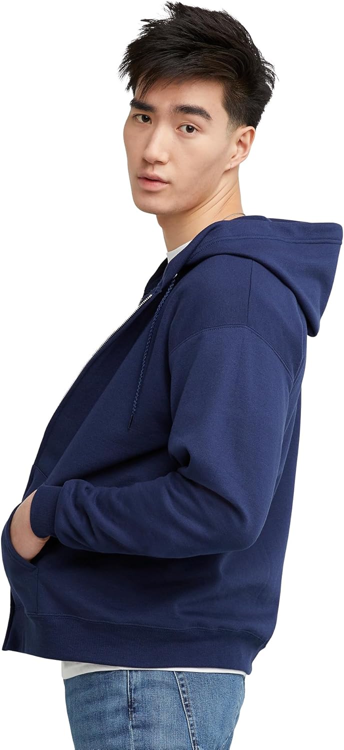 Hanes Men's Zip-up Hoodie, Ecosmart Fleece Full-zip Hoodie for Men, Hooded Sweatshirt