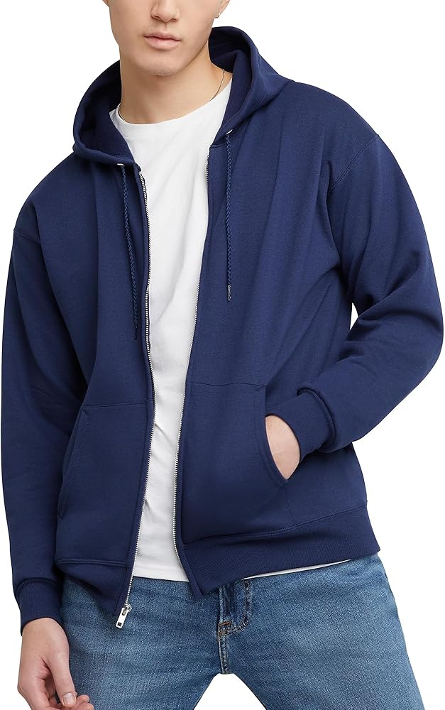 Hanes Men's Zip-up Hoodie, Ecosmart Fleece Full-zip Hoodie for Men, Hooded Sweatshirt
